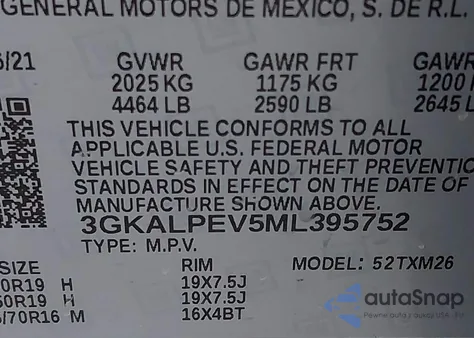 2021 GMC Terrain Fwd Slt from USA, damaged, VIN 3GKALPEV5ML395752